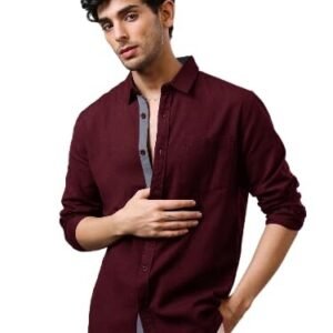 Men's Solid Shirt | Soft Cotton Blend | Casual Shirt | Plain | Full Sleeve - Regular Fit