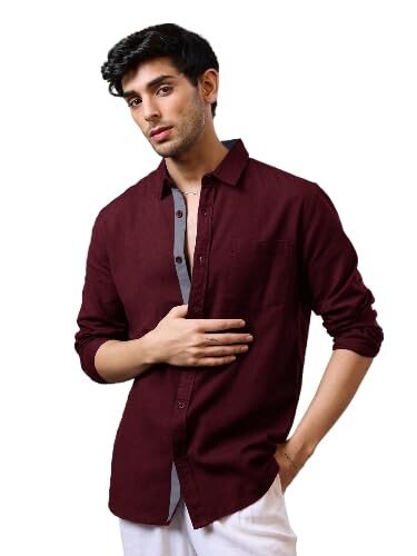 Men's Solid Shirt | Soft Cotton Blend | Casual Shirt | Plain | Full Sleeve - Regular Fit