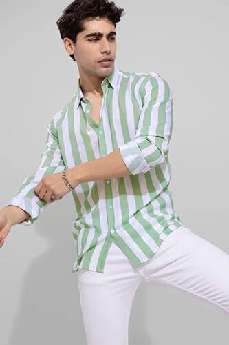Casual Shirt for Men || Shirt for Men Latest Stylish || Men Stylish Shirt || Men Printed Striped Shirt - Image 3