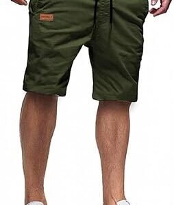Cotton Casual Cargo Shorts | Knee Length Half Pant for Men | Elastic Waist with Drawstring | Regular Fit Shorts | Bermuda Shorts for Men