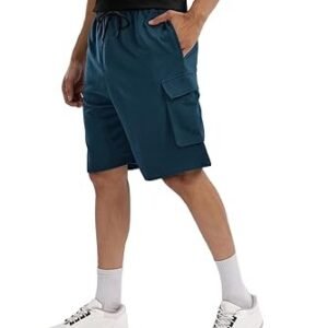 Men’s Cotton Lycra Shorts | Stretchable Comfortable Men’s Shorts with Elastic Waist & Drawstring | Ideal for Gym, Running, Travel