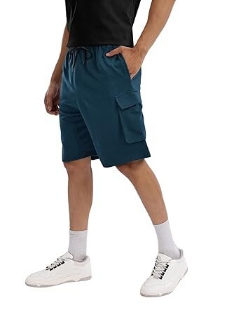 Men’s Cotton Lycra Shorts | Stretchable Comfortable Men’s Shorts with Elastic Waist & Drawstring | Ideal for Gym, Running, Travel