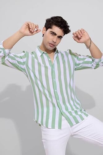 Casual Shirt for Men || Shirt for Men Latest Stylish || Men Stylish Shirt || Men Printed Striped Shirt - Image 2