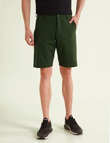 Shorts for Men, 4-Way Stretch Shorts Pant, Anti-Wrinkle Shorts Stylish, No Fade Long Lasting Half Pant for Man, Hidden Zipper Pocket Microfiber Chino Shorts - Image 3