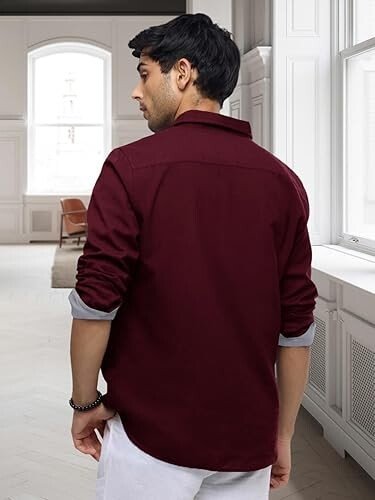 Men's Solid Shirt | Soft Cotton Blend | Casual Shirt | Plain | Full Sleeve - Regular Fit - Image 2