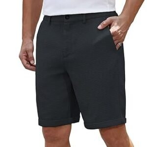 Men's Woven Solid Color Short Mid-Rise Straight Leg Shorts