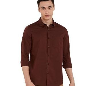 Men's Solid Slim Fit Cotton Casual Shirt | Plain | Full Sleeve | Summer