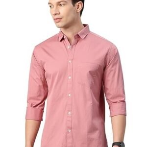 Man Men's Cotton Slim Fit Solid Casual Shirt