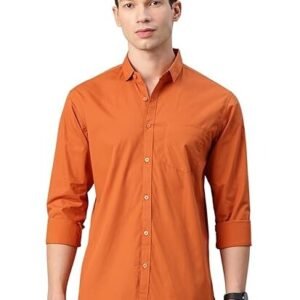 Man Men's Cotton Slim Fit Solid Casual Shirt