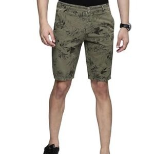 Men Slim Fit Solid Mid-Rise Chino Shorts