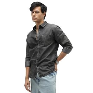 Men's Regular Fit Full Sleeve Washed Denim Shirt