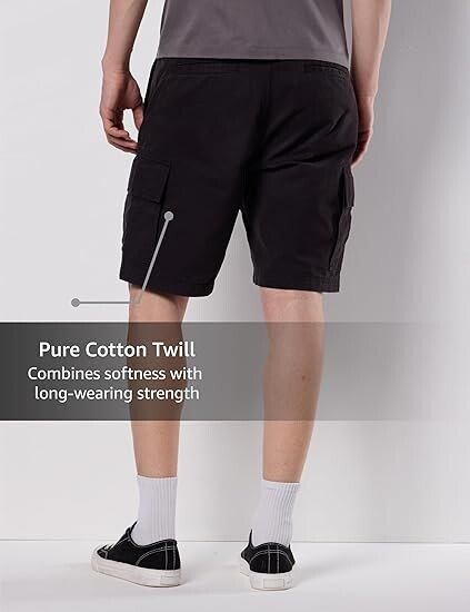 Men's Relaxed Fit Washed Cargo Shorts - Regular Fit | Pure Cotton - Image 2
