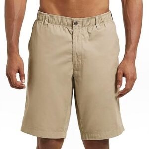 Cotton Woven Fabric Straight Fit Solid Shorts with Side Pockets