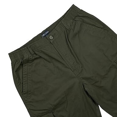 Men's Olive Cotton Regular Fit Cargo Long Shorts - Image 5