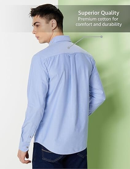 Premium Men Stylish Solid All Day Fresh Buttondown Casual Shirt - Regular Fit | Plain | Full Sleeve | Cotton Semi Formal Wear - Image 4