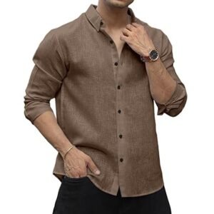 Men's Solid Linen Cotton Shirt | Casual | Plain | Full Sleeve | Summer-Regular Fit| Men Stylish Shirt | Everyday Formal Wear