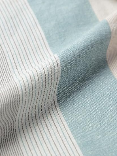 Cotton Linen Stripes: Prism Men and Boys Long Sleeve Collared Neck Button Front Regular Fit Cotton Linen Shirt - Image 4