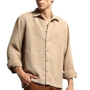 Men Summer Cotton Spread Collar Long Sleeves Oversized Casual Shirt 36