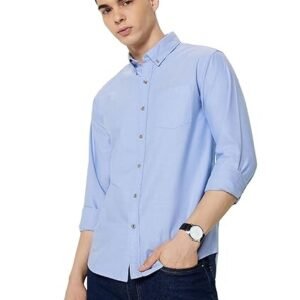 Premium Men Stylish Solid All Day Fresh Buttondown Casual Shirt - Regular Fit | Plain | Full Sleeve | Cotton Semi Formal Wear