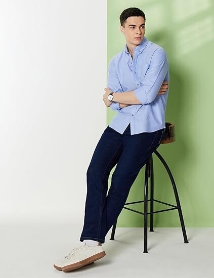 Premium Men Stylish Solid All Day Fresh Buttondown Casual Shirt - Regular Fit | Plain | Full Sleeve | Cotton Semi Formal Wear - Image 2