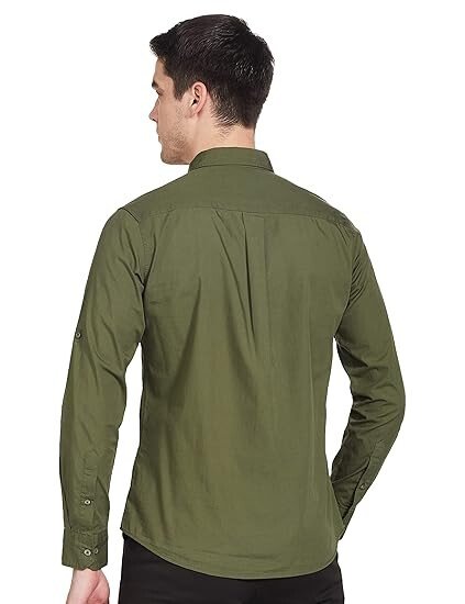 Men's Cotton Shirt | Casual | Plain | Full Sleeve | Summer - Regular Fit - Image 3