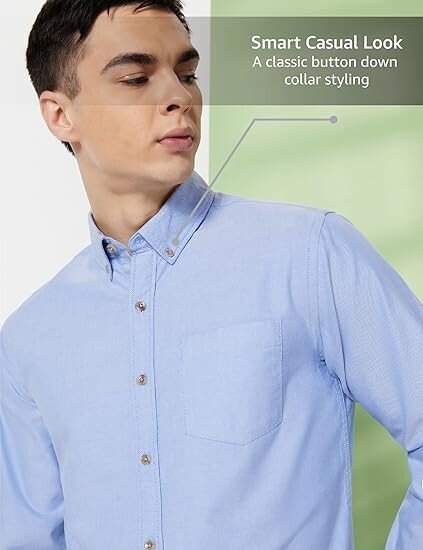 Premium Men Stylish Solid All Day Fresh Buttondown Casual Shirt - Regular Fit | Plain | Full Sleeve | Cotton Semi Formal Wear - Image 5