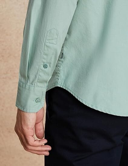 Men's Solid Slim Fit Cotton Casual Shirt | Plain | Full Sleeve | Summer - Image 4