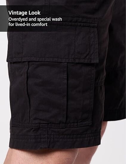 Men's Relaxed Fit Washed Cargo Shorts - Regular Fit | Pure Cotton - Image 3