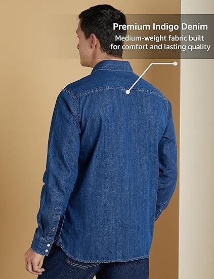 Premium Men's Casual Cotton Denim Shirt (Regular Fit) - Image 4