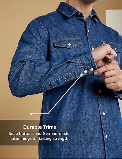 Premium Men's Casual Cotton Denim Shirt (Regular Fit) - Image 2