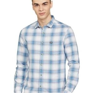 Men Slim Fit Checkered Full Sleeves Spread Collar Casual Shirt