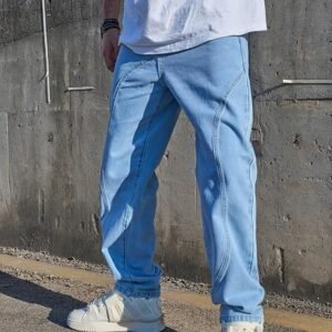 Streetwear Jeans for Men | Stylish Denim Jeans | Relaxed Wide Leg | Baggy Fit | Unique Stitch