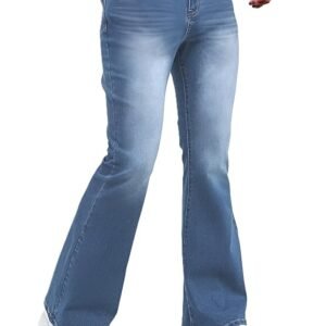 Men’s Bell Bottom Jeans || Bootcut Denim Pants || Wide Leg Flared Jeans for Men || High Waist Stretchable Retro Fit || Cotton Jeans for College Casual