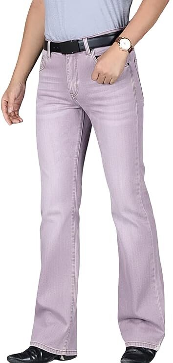 Men’s Bell Bottom Jeans || Bootcut Denim Pants || Wide Leg Flared Jeans for Men || High Waist Stretchable Retro Fit || Cotton Jeans for College Casua