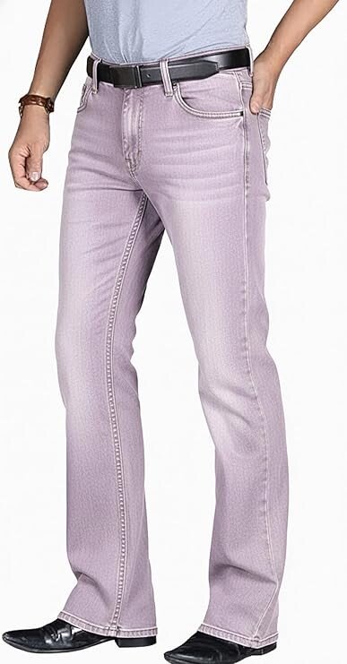 Men’s Bell Bottom Jeans || Bootcut Denim Pants || Wide Leg Flared Jeans for Men || High Waist Stretchable Retro Fit || Cotton Jeans for College Casua - Image 4