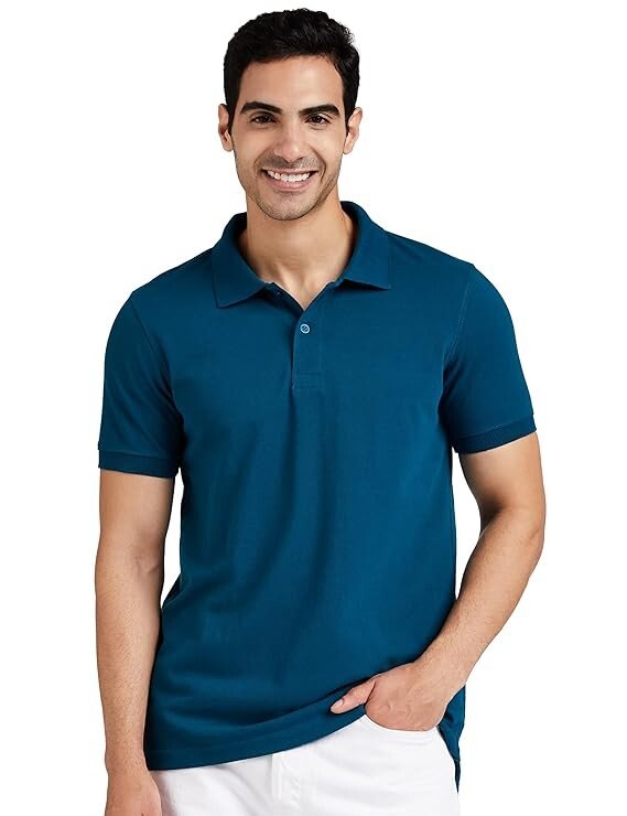 l Men's Cotton Rich Solid Polo Tshirt | Collar Tshirts | Half Sleeves | Plain-Regular Fit (Available in Plus Sizes)